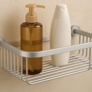 Premium Rustproof Aluminum Shower Caddy Organizer Shelf Wall Mounted Basket For Shampoo Holder Elegant Bathroom Storage