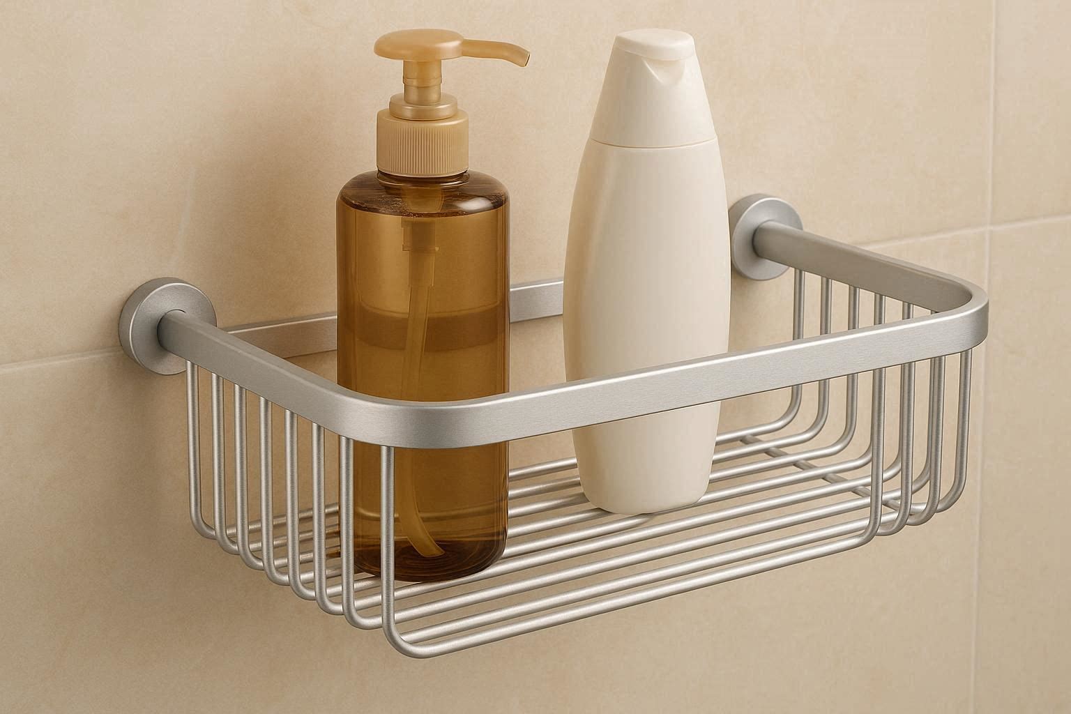 Premium Rustproof Aluminum Shower Caddy Organizer Shelf Wall Mounted Basket For Shampoo Holder Elegant Bathroom Storage - Image 1