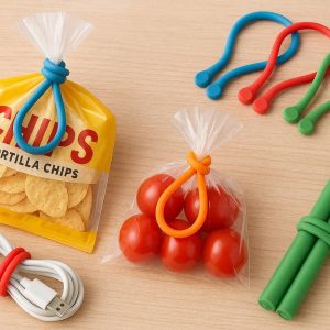 Silicone Magnetic Cable Ties Multi Functional Bag Sealing Clips Reusable Twist Ties For Food Storage Organization