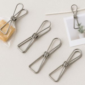Stainless Steel Wire Food Bag Clips Multi Purpose Utility Clamps For Paper Document Photo Clothes Clothesline