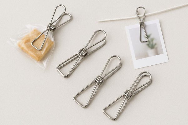 Stainless Steel Wire Food Bag Clips Multi Purpose Utility Clamps For Paper Document Photo Clothes Clothesline