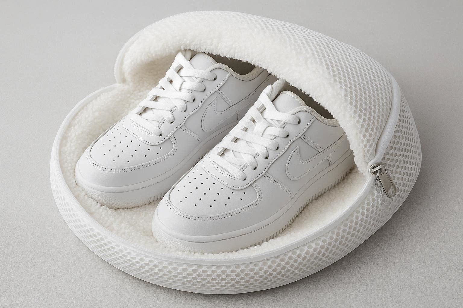 Shoes Laundry Wash Bag Microfiber Fluffy Lining Protective Mesh Pouch Snag Free Cleaner For Sneakers Trainers - Image 1