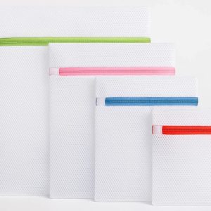 Color Coded Zipper Mesh Laundry Bags Set Multiple Sizes Garment Protection Pouches For Organized Family Wash