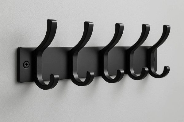 Premium Matte Black Coat Hooks Wall Mounted Heavy Duty Metal Robe Hanger For Modern Entryway Bathroom Bedroom