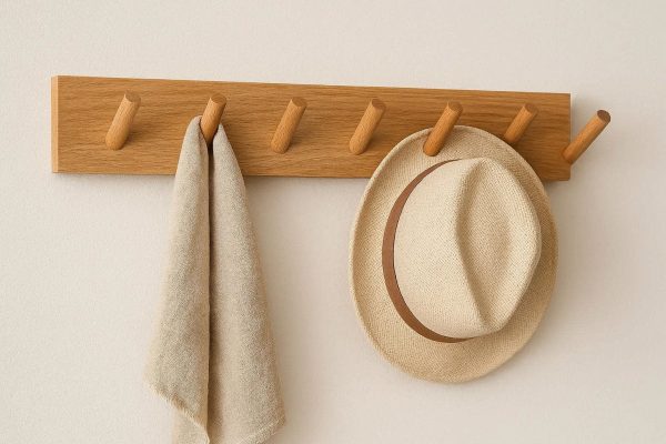 Natural Wooden Wall Hooks Decorative Single Organizer Pegs Heavy Duty Minimalist Towel Hat Hanger For Entryway